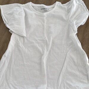 Crewcuts Kids White Flutter Sleeve Tee